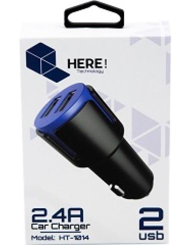 cargador usb 2.4a por dos ht-1014 para coche