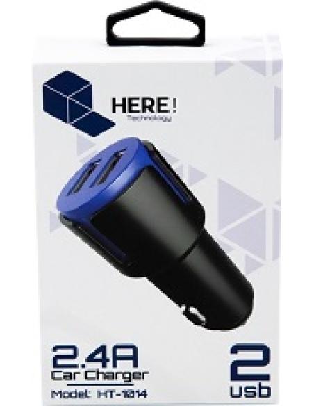 cargador usb 2.4a por dos ht-1014 para coche