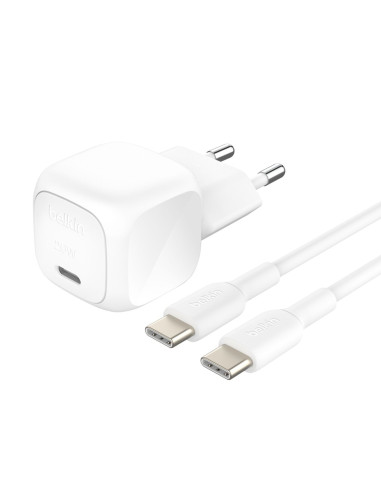 Belkin WCA009KQ1MWH-B6 cargador de dispositivo móvil Universal Blanco Corriente alterna Carga rápida Interior