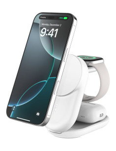 Belkin Qi2 Fitness tracker, Auriculares, Smartphone, Reloj inteligente Blanco USB Cargador inalámbrico Carga rápida Interior