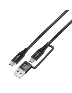 CoolBox CABLE USB-C + A   USB-C DATOS 10GBPS + CARGA RAPIDA 60W