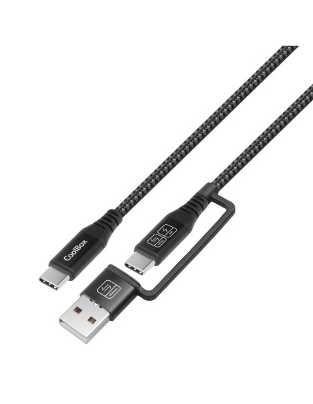 CoolBox CABLE USB-C + A   USB-C DATOS 10GBPS + CARGA RAPIDA 60W