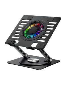 CoolBox BASE REFRIGERADORA COOLAIR 1VRGB ALUMINIO PORTATIL HASTA 17.3" NEGRA