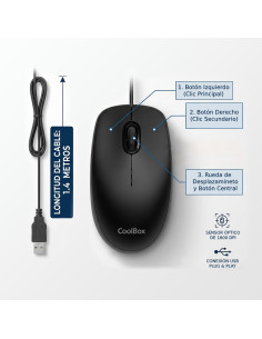 CoolBox RATON U01 USB 1600DPI NEGRO 2
