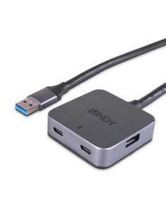 Lindy 43388 hub de interfaz USB 3.2 Gen 1 (3.1 Gen 1) Type-A 5000 Mbit s Negro, Gris 2