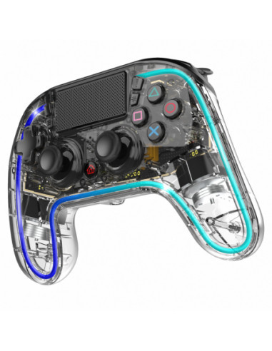 Spirit of Gamer Neon Bluetooth Transparente Gamepad Analógico PlayStation 4, Playstation 3