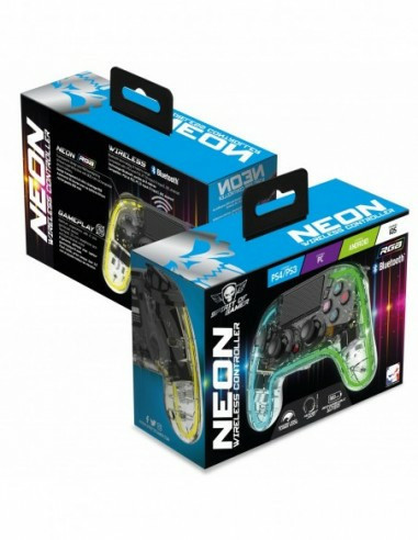 Spirit of Gamer Neon Bluetooth Transparente Gamepad Analógico PlayStation 4, Playstation 3