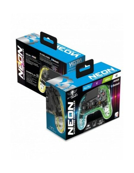 Spirit of Gamer Neon Bluetooth Transparente Gamepad Analógico PlayStation 4, Playstation 3