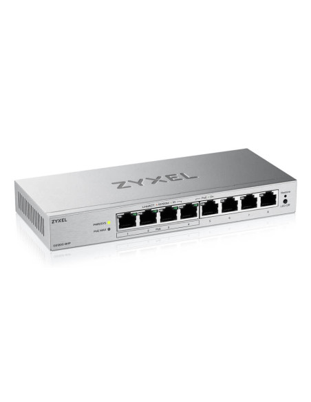 Zyxel GS1200-8HPV3 Gestionado L2 Gigabit Ethernet (10 100 1000) Energía sobre Ethernet (PoE) Escritorio Gris