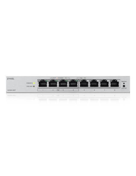 Zyxel GS1200-8HPV3 Gestionado L2 Gigabit Ethernet (10 100 1000) Energía sobre Ethernet (PoE) Escritorio Gris