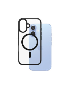 PanzerGlass ® HardCase Transparent w. Black MagSafe & Frame iPhone 16 funda para teléfono móvil Negro