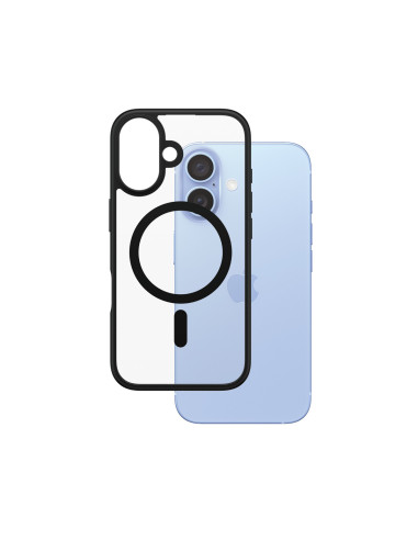 PanzerGlass ® HardCase Transparent w. Black MagSafe & Frame iPhone 16 funda para teléfono móvil Negro