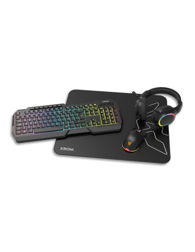 Krom Kenta 4 in 1 RGB Gaming Kit, Negro