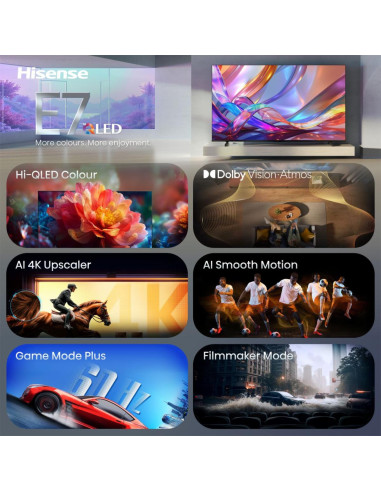 Hisense 75E7S 190,5 cm (75") 4K Ultra HD Smart TV Wifi Negro 350 cd   m²