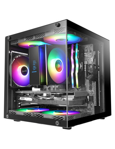 Mars Gaming MC-CUBE carcasa de ordenador Mini Tower Negro