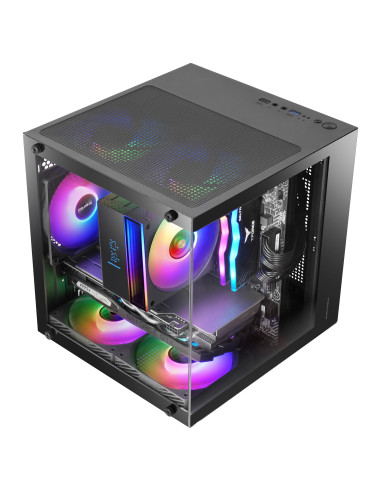 Mars Gaming MC-CUBE carcasa de ordenador Mini Tower Negro