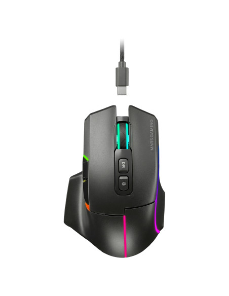 Mars Gaming MMWVECTOR ratón Juego mano derecha RF Wireless + Bluetooth + USB Type-A Óptico 12000 DPI