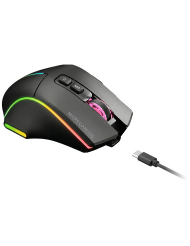 Mars Gaming MMWVECTOR ratón Juego mano derecha RF Wireless + Bluetooth + USB Type-A Óptico 12000 DPI