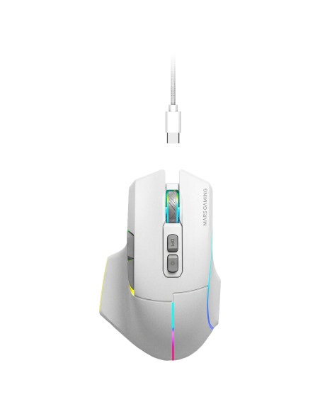 Mars Gaming MMWVECTORW ratón Juego mano derecha RF Wireless + Bluetooth + USB Type-A Óptico 12000 DPI