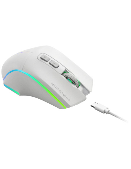 Mars Gaming MMWVECTORW ratón Juego mano derecha RF Wireless + Bluetooth + USB Type-A Óptico 12000 DPI