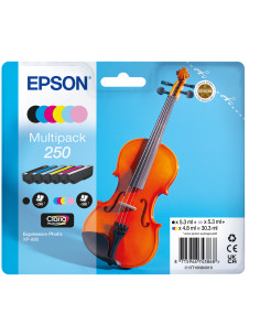 Epson 250 Violin Claria Photo HD cartucho de tinta 6 pieza(s) Original Negro, Cian, Cian claro, Magenta claro, Magenta, Blanco