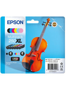 Epson 250XL Violin Claria Photo HD cartucho de tinta 6 pieza(s) Original Alto rendimiento (XL) Negro, Cian, Cian claro, Magenta