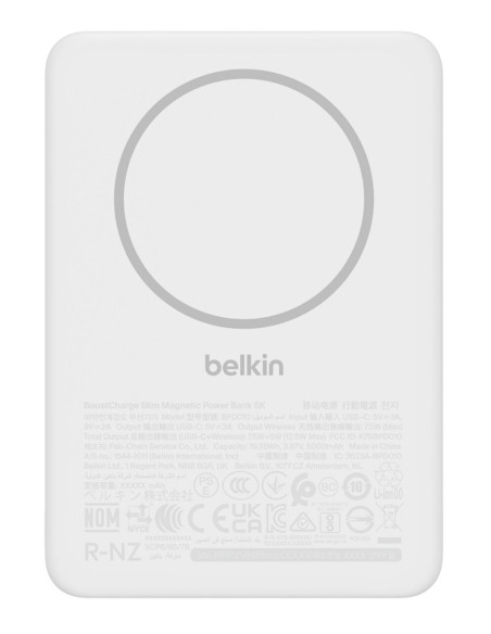 Belkin BPD010hqWH 5000 mAh Cargador inalámbrico Blanco