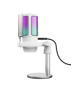 Trust GXT 238W Auron Gris, Blanco Micrófono para crear podcasts