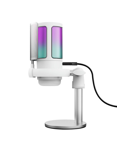 Trust GXT 238W Auron Gris, Blanco Micrófono para crear podcasts