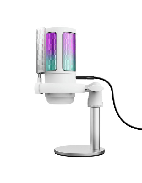 Trust GXT 238W Auron Gris, Blanco Micrófono para crear podcasts