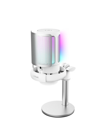 Trust GXT 238W Auron Gris, Blanco Micrófono para crear podcasts