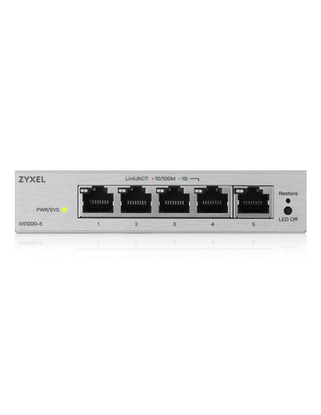 Zyxel GS1200-5V3 Gestionado L2 Gigabit Ethernet (10 100 1000) Escritorio Gris
