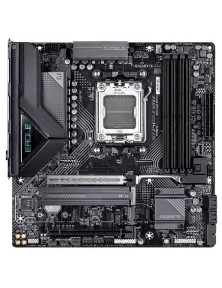GIGABYTE B850M EAGLE WIFI6E Placa Base - Procesadores AMD Ryzen Serie 9000, VRM digital de 8+2+2 fases, hasta 8200MHz DDR5