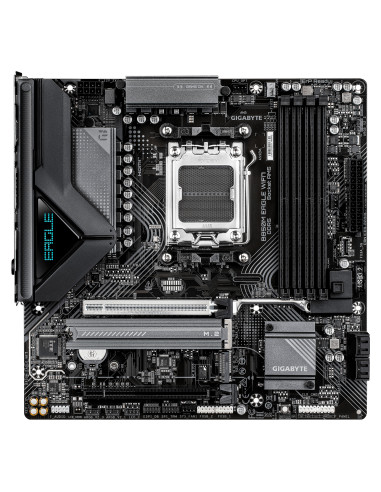 GIGABYTE B850M EAGLE WIFI7 Placa Base – CPUs AMD Ryzen Serie 9000, VRM digital de 8+2+2 fases, hasta 8200 MHz DDR5 (O.C.), 1×
