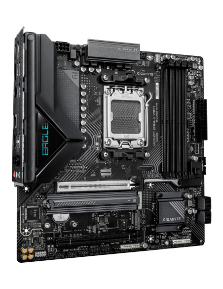 GIGABYTE B850M EAGLE WIFI7 Placa Base – CPUs AMD Ryzen Serie 9000, VRM digital de 8+2+2 fases, hasta 8200 MHz DDR5 (O.C.), 1×