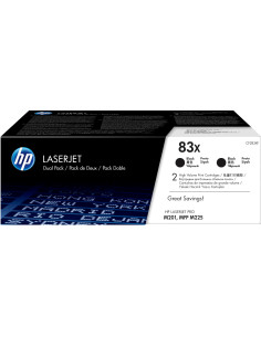HP Paquete de 2 cartuchos de tóner negro Originales LaserJet 83X de alta capacidad