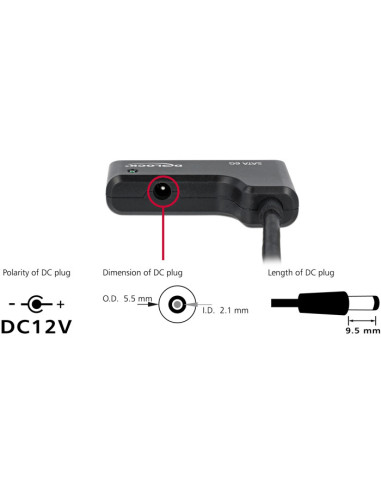 DeLOCK 0.245m, USB3.1-C SATAIII tarjeta y adaptador de interfaz