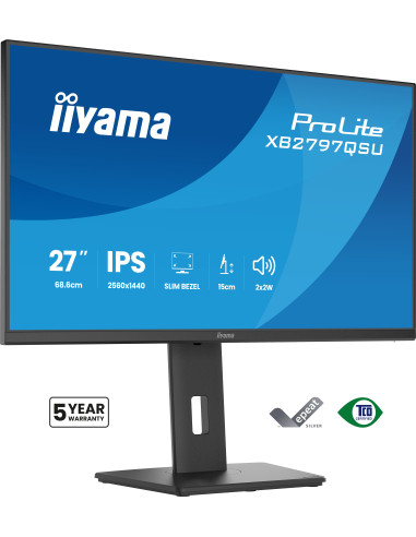 iiyama ProLite XB2797QSU-B1 pantalla para PC 68,6 cm (27") 2560 x 1440 Pixeles Quad HD LED Negro