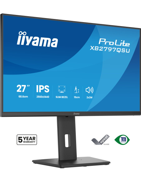 iiyama ProLite XB2797QSU-B1 pantalla para PC 68,6 cm (27") 2560 x 1440 Pixeles Quad HD LED Negro