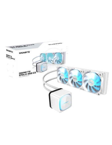GIGABYTE EAGLE 360 ICE Refrigeración Líquida para CPU - 3x120mm Ventiladores ARGB, pantalla LCD a color, DAISY-CHAIN,
