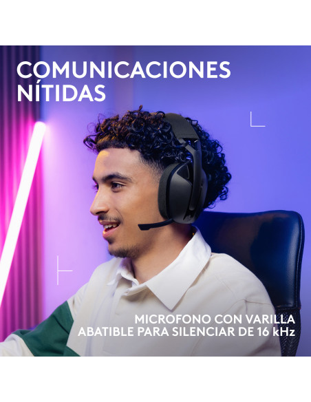 Logitech G G321 LIGHTSPEED, auriculares inalámbricos Bluetooth para gaming, comodidad y ajuste dinámicos, micrófono de varilla