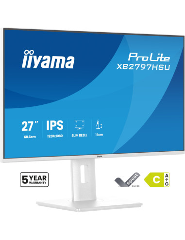 iiyama ProLite XB2797HSU-W1 pantalla para PC 68,6 cm (27") 1920 x 1080 Pixeles Full HD LED Blanco