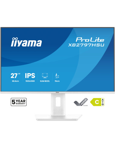 iiyama ProLite XB2797HSU-W1 pantalla para PC 68,6 cm (27") 1920 x 1080 Pixeles Full HD LED Blanco