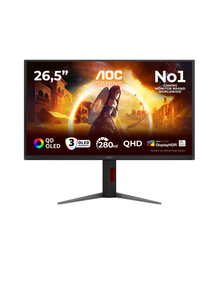 AOC G4 Q27G4ZD pantalla para PC 67,3 cm (26.5") 2560 x 1440 Pixeles Quad HD QD-OLED Negro, Rojo