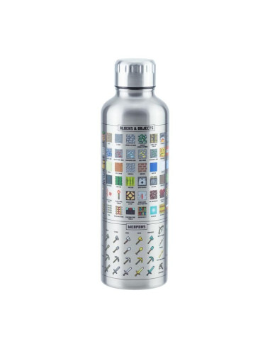 Paladone Minecraft Metal Water Bottle Uso diario 500 ml Acero inoxidable