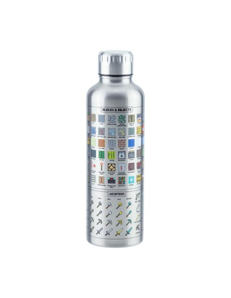Paladone Minecraft Metal Water Bottle Uso diario 500 ml Acero inoxidable