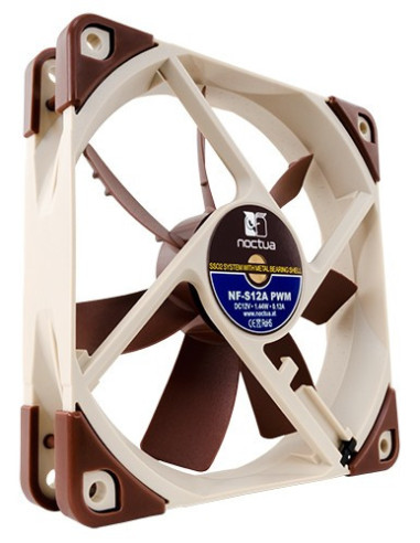 Noctua NF-S12A PWM sistema de refrigeración para ordenador Carcasa del ordenador Ventilador 12 cm Beige, Marrón
