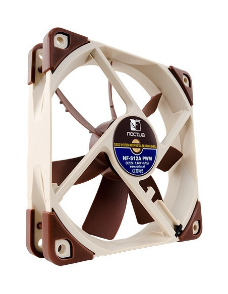 Noctua NF-S12A PWM sistema de refrigeración para ordenador Carcasa del ordenador Ventilador 12 cm Beige, Marrón