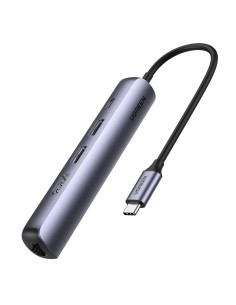 Ugreen 10919 base para portátil y replicador de puertos Alámbrico USB 3.2 Gen 1 (3.1 Gen 1) Type-C Gris