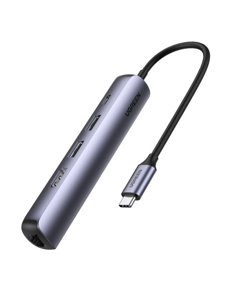 Ugreen 10919 base para portátil y replicador de puertos Alámbrico USB 3.2 Gen 1 (3.1 Gen 1) Type-C Gris
